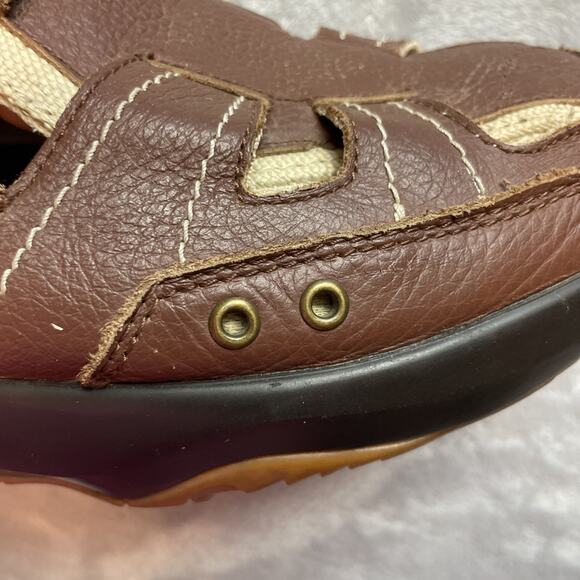 MBT Mens Fumba Fisherman Sandals 10 Brown Leather Vented Hook Loop Grandpa Dad main image 8